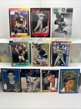 Craig Biggio Rookie card in Astros vintage lot of 10